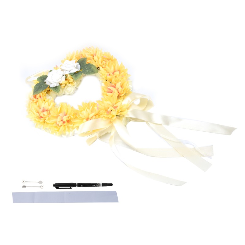 Heart Shaped Tribute Memorial Wreath Artificial Silk Wreath Gravestone Decoration