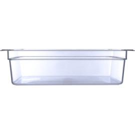 Carlisle FoodService Products Storplus Full-Size Plastic Food Pan for Catering, Buffets, and Restaurants, Polycarbonate 6 Inches Deep, Clear, (Pack of 6)