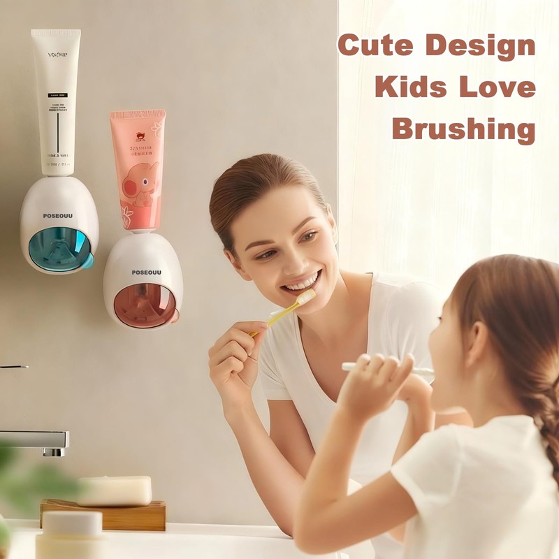 Toothpaste Dispenser Wall Mounted for Bathroom, Sapphire Blue