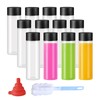 zmybcpack 12 Pack 400ml Plastic Juice Bottles with Black Lids