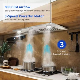 Zomagas 30in Built-in Range Hood Insert Style 800CFM Ducted/Ductles