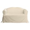 SureFit Home Décor Cotton Duck Solid T-Cushion Loveseat One Piece