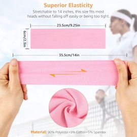 Headbands for Women Non Slip - Stylish Sports Hair Bands for Women's Hair - Soft Cotton Cloth Stretchy Headbands for Women for Yoga, Outdoor Exercise Running