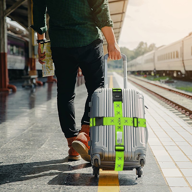 AOKITO Suitcase Strap, Suitcase Strap, Pack of 4 with Combination