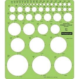STAEDTLER Combo Circle Template, 7-1/4 x 8-1/4, 45 Circles to 2-1/4, Green (C...