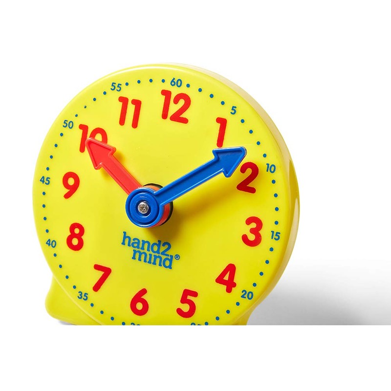 hand2mind Plastic Mini Geared Clock, Learning Clock Classroom Kit, Clock