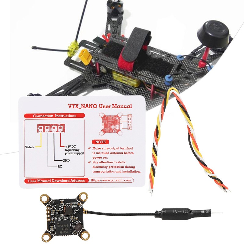 VT5804 Nano Video Transmitter 5.8G 40CH 0mW~400mW OSD Adjustable FPV