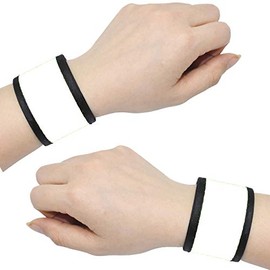 LED Slap Bracelets Light Up Armbands Glow in The Dark Fashing Wristbands Wrist Bands Safety Reflective Running Gear Lights for Runners Walkers Walking Joggers Jogging, Fits Men Women Kids (2-White)