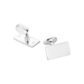 THE SAVILE ROW COMPANY LONDON Men's Genuine British Sterling Silver Rectangle Cufflinks