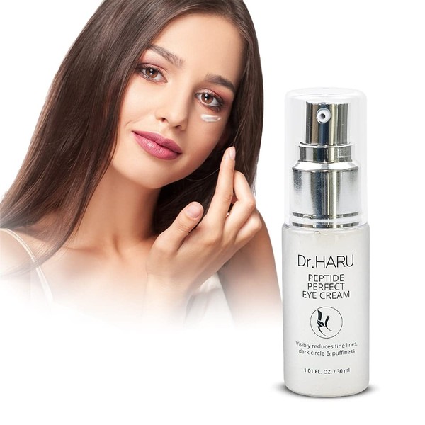 DR. HARU Peptide Advanced Eye Cream for Dark Circles, Best Hydrating Eye Cream, Reduce Fine Lines, Anti Aging, Dark Circles, patches & Puffiness | Eye Treatment Product - 30ml