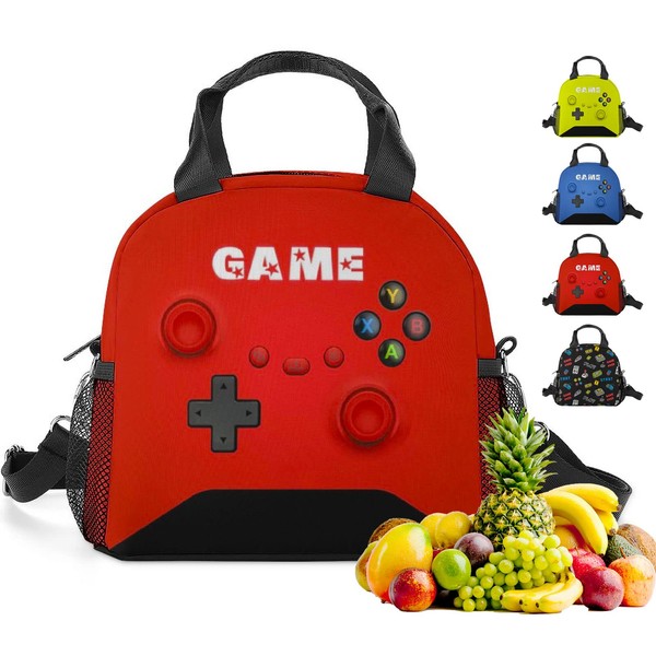 JIRAIKEI Game Lunch Bag for Boys Girls Gamer, Insulated Video
