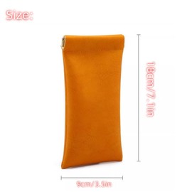 DACUAN 4 Pcs Portable Squeeze PU Leather Glasses Case,Soft Sunglasses Case Water Proof Glasses Holder Eyeglass Case Sunglasses Pouch for Women Men