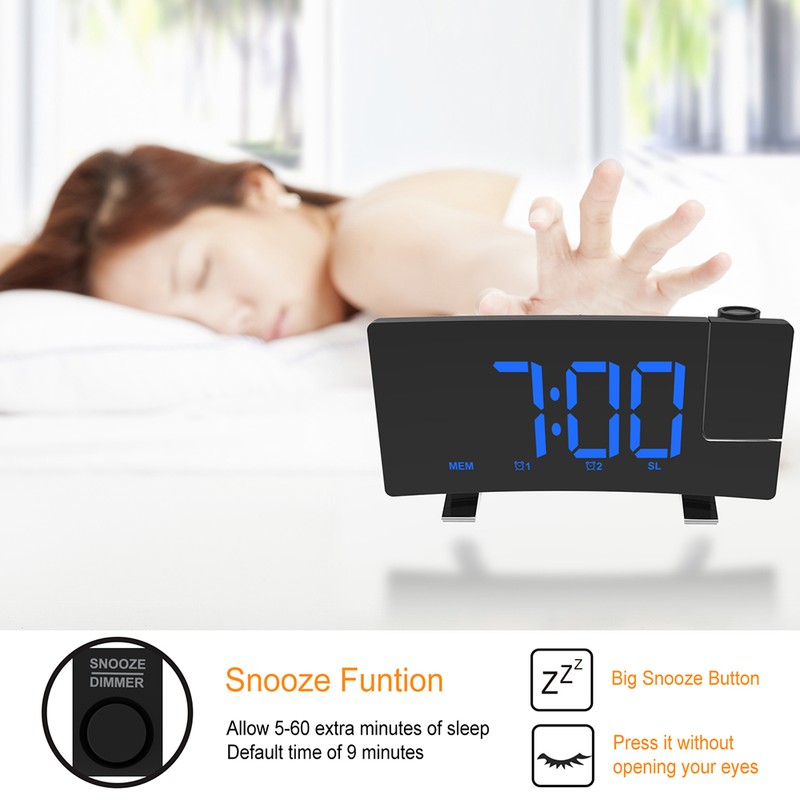 Clock Multifuctional Projection FM Radio Alarm Clock With USB Charging