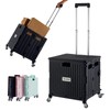 MACOPRO Folding Utility Cart Portable Rolling Crate Handcart Shopping Trolley