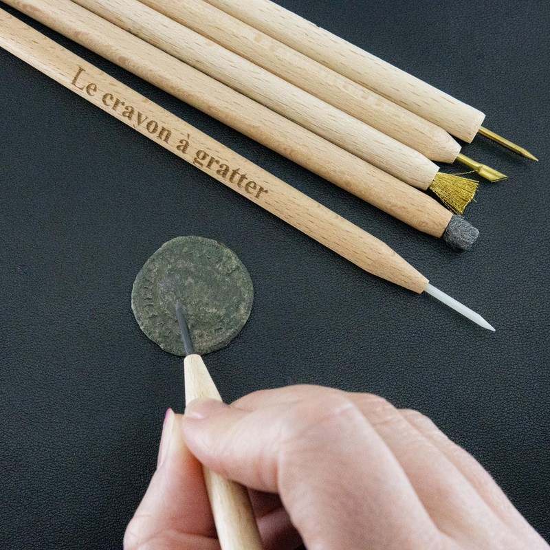 Le Crayon a Gratter Conservator Cleaning Restoration Pencils for Coins