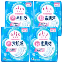 Ellis New Bare Skin Feeling, No Feathers, 8.1 inches (20.5 cm) (Normal to Many Days), 112 Sheets (28 Sheets x 4 Packs) (Bulk Purchase)