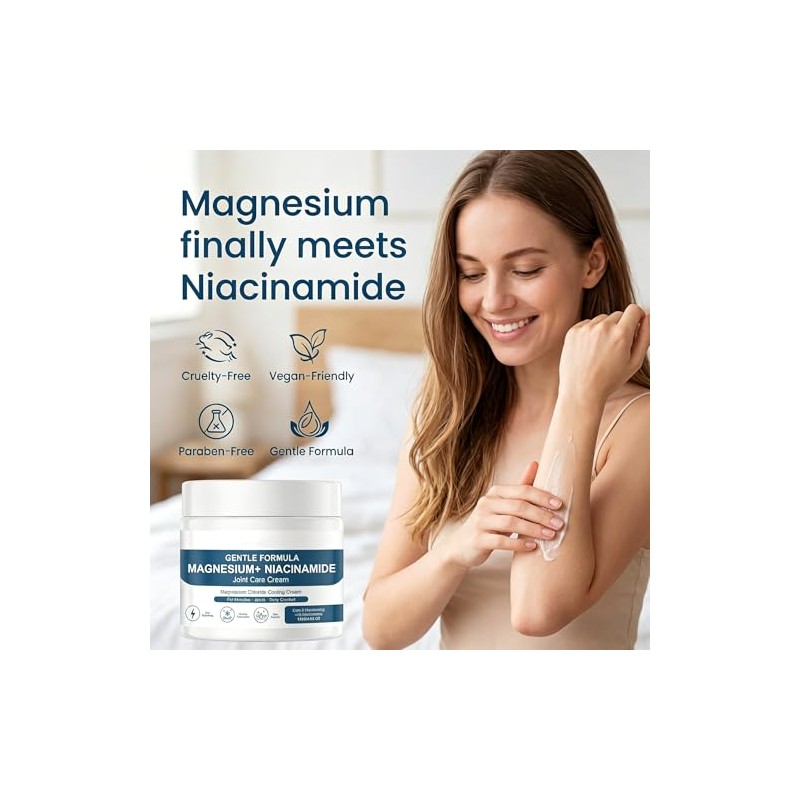 Magnesium Niacinamide Relief Cream,Topical Cooling Magnesium Cream for Joint, Leg,