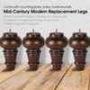 La Vane 6 inch Wooden Furniture Legs, 4PCS Soild Wood