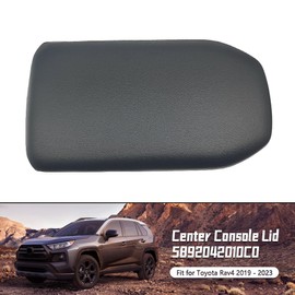GOLACOD Center Console Lid Armrest Cover Compatible with Toyota Rav4 2019-2023, Replace 58920-42010-C0 & 5892042010C0 - Premium PVC Material