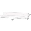 Weiai Clear Acrylic Shelf 15" Invisible Floating Wall Ledge Bookshelf,