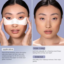 Glitter Freckles Face Tattoo, 10 Pcs Gold Face Glitter Freckles for Women, Festival Outfits for Women Rave Accessories Fake Tattoos, Sparkle Makeup Patches, Waterproof Speckles Patches,Mini Makeup