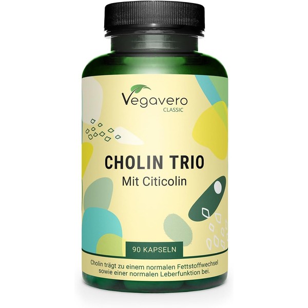 Choline Capsules | Unique: 3 Shapes | Bitartrate, Citicoline &