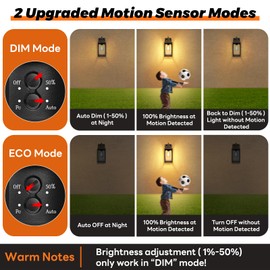 11.6" Motion Sensor Outdoor Wall Lights, Waterproof Exterior Lighting Fixtures with Water-Rippled Glass, Bronze Modern Outside Wall Sconce Lanterns for House, Porch, Garage, Patio, Bulbs Not Included