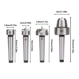 AIMALL 4PCS Wood Lathe Centre Set with MT1 Taper, Drive Cup Live Centres and Centre Point, High-Strength Steel Turning Tool Kit for Woodworking and Metalworking Lathes