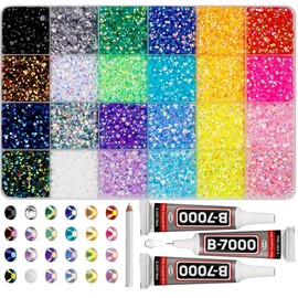 16000Pcs Resin Jelly Rhinestones Multi Colored 4mm Flatback Gems with 1PCS Glue Pen and 3Glue for Crafts Decoration and Jewelry Making Nail DIY Crafts Face Tumblers Mugs Clothing (colorful)
