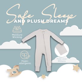 Nyte Nyte Baby Sleeper - Bone, 18-24m, 91% Viscose and 9% Spandex, Made in China