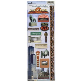 Paper House Productions STCX-0068E Travel Cardstock Stickers, Chicago (6-Pack)