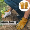 Garden Cowhide Gloves Puncture Proof Wearproof Full Finger Leather Gloves