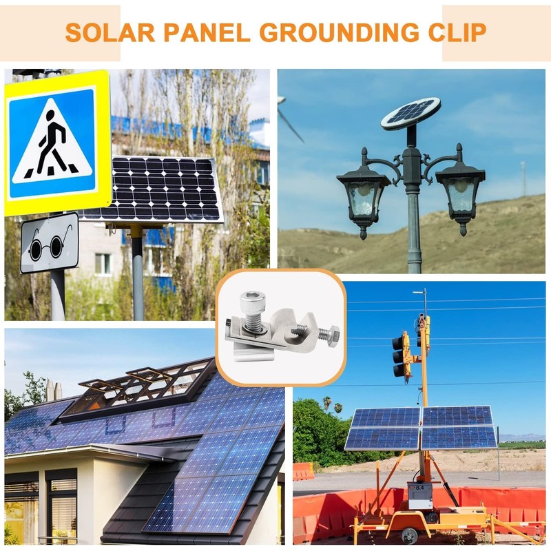 DEWIN Earth Clamp, Solar Panel Mounting Brackets, 4 Sets Solar