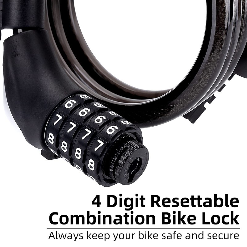 ROCKBROS Bicycle Lock Cable Lock High Security Level 4 Digit