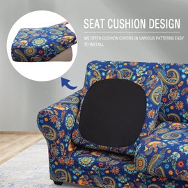 hyha - Fundas de sofá, fundas de silla/sofá, estampado floral, elástico, estampado, 2 piezas, funda de sillón, funda de cojín separada, protector de muebles para perros (sillón, patrón clásico)