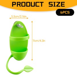 Lotsdonxia 2 Pcs Bird Cuttlebone Feeders with Perches - Non-Toxic Easy Fit Secure Plastic Holders for Parrots, Budgies & Small Birds (Green)