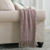 BOURINA Textured Solid Soft Sofa Throw Couch Cover Knitted Decorative