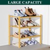 Smiry Bamboo Shoe Rack for Closet, 3 Tier Small Wooden