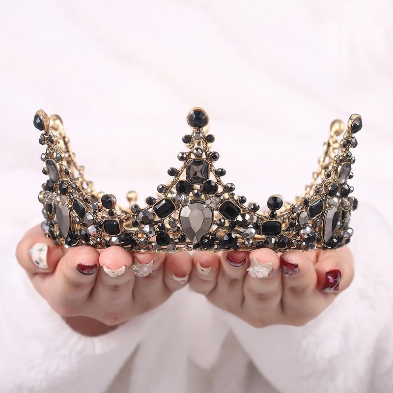 Jovono Wedding Vintage Crown Tiara Princess Headband Baroque for Women