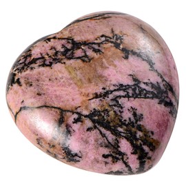 Morella Gemstone Heart Good Luck Charm, Stone Heart to Take with You, 3 cm, in Velvet Bag