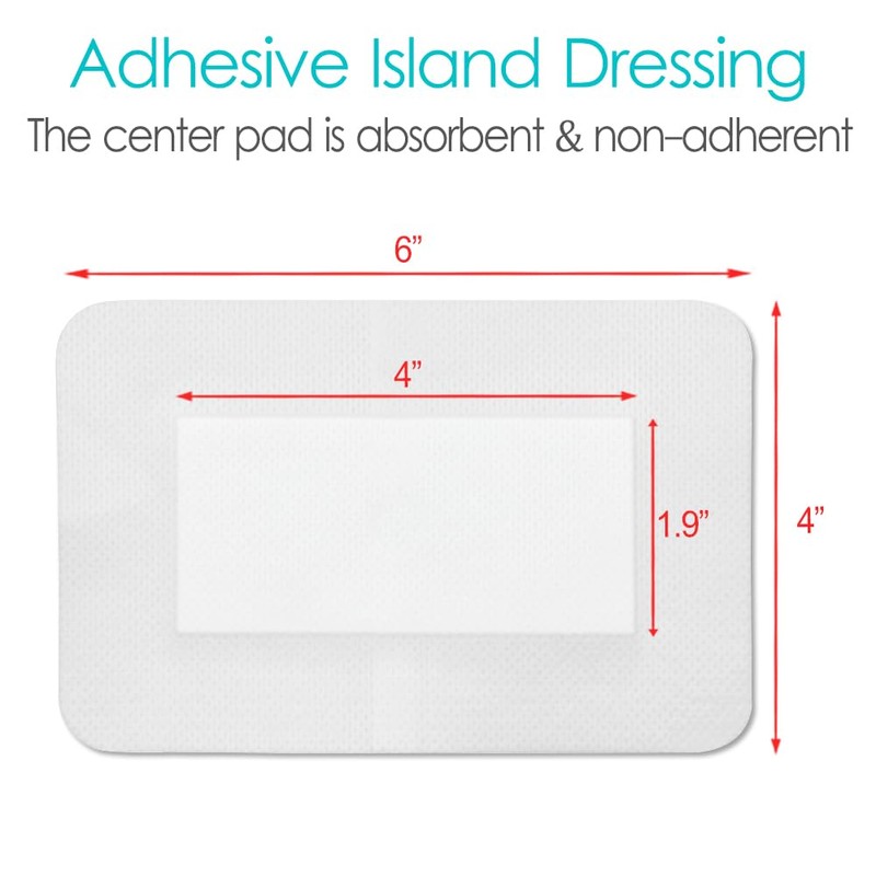 Breathable Knee Replacement Surgery Island Wound Dressing Long Incisions Bordered