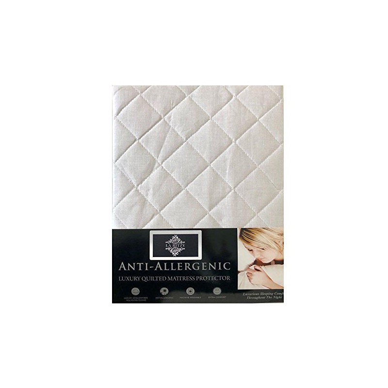 Quilted Mattress Protector Polycotton New Bedding (Double)