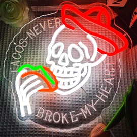 Tacos skull neon sign Taco neon sign illuminate the food sentiment let joy and creativity decorate your space and add a unique atmosphere to the party or restaurant