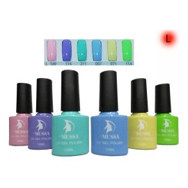 Mussa Kit Gel Gama 6 Piezas Mussa + Lampara Uv 36w Pingüino Uñas.