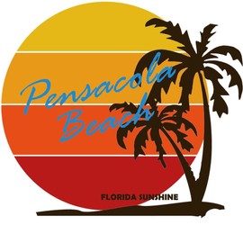 CafePress Florida Pensacola Beach 10" Wall Clock for Livingroom, Kitchen, or Office