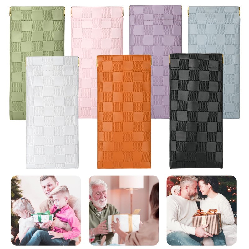 Sightor Sunglasses Case, 2 Pcs Soft Eyeglass Cases Checkered Sunglass