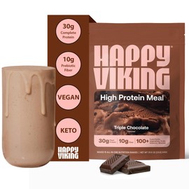 Happy Viking Chocolate Protein + Superfoods Powder, Created by Venus Williams, 30G Protein, Low Carb, Keto, Vegan, Gluten-Free, Non-GMO, Complete Meal Replacement, 1 Bag