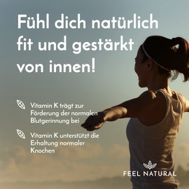 Vitamin K2 MK7-365 capsules, High dose with 200 µg per capsule, Top raw material K2VITAL® with 99.7% All-Trans-MK-7, lab-tested, without additives such as magnesium stearate, Vegan, made in Germany