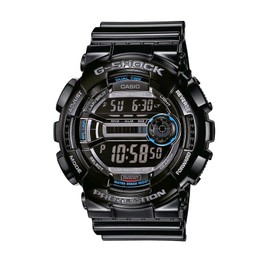 G-Shock Men's Quartz Watch with Black Dial Digital Display and Black Resin Strap GD-110-1ER