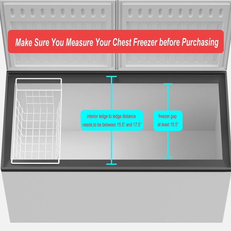 SANNO Chest Freezer Baskets, Deep Freezer Organizer Bins Sturdy Metal